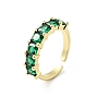 Открытые кольца-манжеты зеленого кубического циркония, стеллаж для латунных украшений для женщин, без кадмия и без свинца