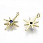 Brass Micro Pave Cubic Zirconia Pendants, Star, Real 16K Gold Plated, Nickel Free
