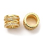 Rack Plating Brass Micro Pave Cubic Zirconia Beads, Large Hole Beads, Lead Free & Cadmium Free, Hollow Column