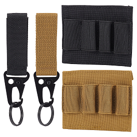 Nbeads Zinc Alloy Outdoor Carabiners Hanger Buckle Hook, with Nylon Tape & Oxford Cloth Tactical Molle Visor Panel Organizer