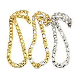 Модные ожерелья 304 из нержавеющей стали Figaro цепи для мужчин, с карабин-лобстерами , 24.02 дюйм (610 мм) x 13 мм