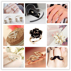 Простое кольцо с цветочным индексом и креативным открытым кольцом - женский подарок
