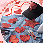 Pandahall elite 2 tissu de broderie informatisé fer sur/coudre sur les patchs, accessoires de costumes, appliques paillette, étoiles & coeur