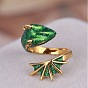 Enamel Dragon Open Cuff Ring, Gold Plated Alloy Gothic Ring for Women