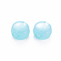 Perles acryliques transparentes, teint, plat rond