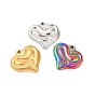 Ion Plating(IP) 304 Stainless Steel Pendants, Heart with Snake Charms