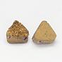Electroplated Natural Druzy Quartz Crystal Beads, Triangle