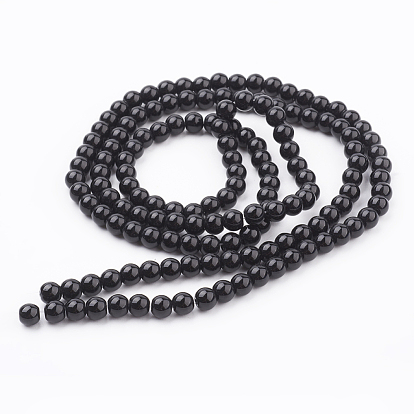 Glass Pearl Beads Strands, for Beading Jewelry Making, Pearlized Crafts Jewelry Making, Round