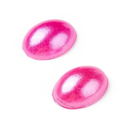 ABS Plastic Imitation Pearl Cabochons, Oval