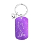 Twelve Constellations Metal Keychains, Oval Rectangle