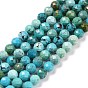 Natural HuBei Turquoise Beads Strands, Faceted, Round