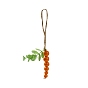 Décorations de pendentifs en perles de bois de pâques, décorations suspendues en corde de chanvre, forme de carotte