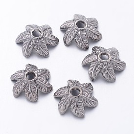 Tibetan Style Alloy Bead Caps, Lead Free & Cadmium Free, about 11mm long, 10mm wide, 5mm thick, hole: 2mm