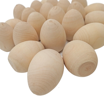 Unfinished Wooden Simulated Egg Display Decorations, for Easter Egg Painting Craft