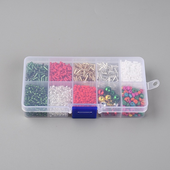 Kits de bijoux de bricolage sur le thème de noël, avec des perles de verre & résine & bois, accessoires en fer, pour la fabrication de colliers de boucles d'oreilles pendantes