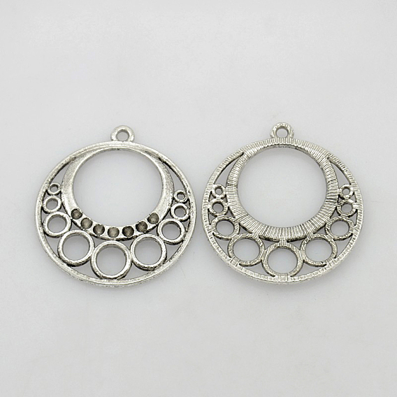 Alloy Pendants, Lead Free and Cadmium Free, Flat Round, 28.5x1.5mm, hole: 1.5mm