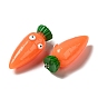Cartoon Opaque Resin Vegetable Pendants, Funny Eye Carrot Charms with Platinum Plated Iron Loops
