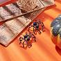 Серьги-подвески с плетеным пауком из натуральной лавы и лазурита, латунная проволочная обертка украшения на Хэллоуин для женщин, золотые