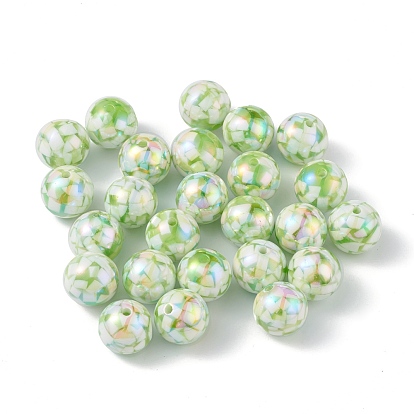 Opaque Acrylic Beads, AB Color, Round