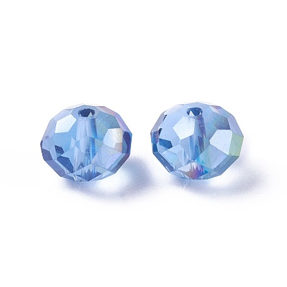 Electroplate Glass Beads, Faceted, Rondelle