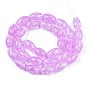 Transparent Crackle Glass Beads Strands, Dyed & Heated, Oval