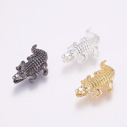 Perles en laiton, crocodile / alligator