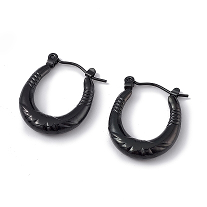 304 овальные серьги-кольца из нержавеющей стали для женщин