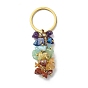 Porte-clés en perles de pierre précieuse naturelle sur le thème du chakra, avec 304 accessoires en acier inoxydable