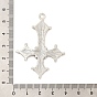 Colgantes de la aleación del esmalte, plata antigua, ladrillo refractario, cruz encanto