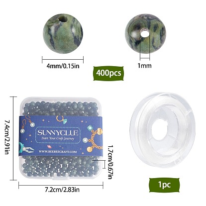 Sunnyclue diy kits de fabricación de pulseras elásticas, incluir cuentas redondas de piedras preciosas, Hilo de cristal elástico