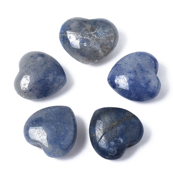 Piedra natural del amor del corazón de kyanita, piedra de palma de bolsillo para el equilibrio de reiki
