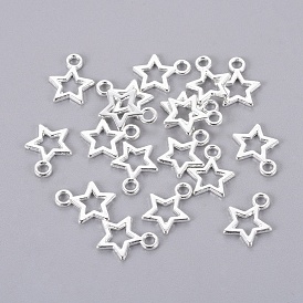 Tibetan Style Alloy Charms, Lead Free and Cadmium Free, Christmas, Star, 10mm wide, 12mm long, hole: 2mm