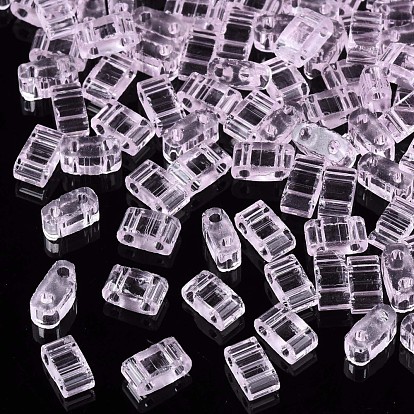 2 - Perles de rocaille en verre transparent, rectangle