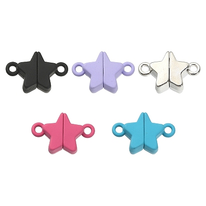 5 Sets 5 Colors Star Alloy Magnetic Clasps, for Pendants Necklaces Making