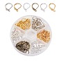 Brass Leverback Earring Findings, with Loop, Silver & Platinum & Golden  & Antique Bronze