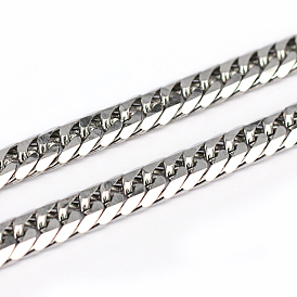 304 Stainless Steel Curb Chains, Unwelded, Faceted, 1.4mm