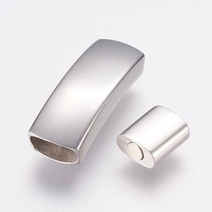 304 Stainless Steel Magnetic Clasps, Ion Plating (IP), Smooth Surface, Rectangle