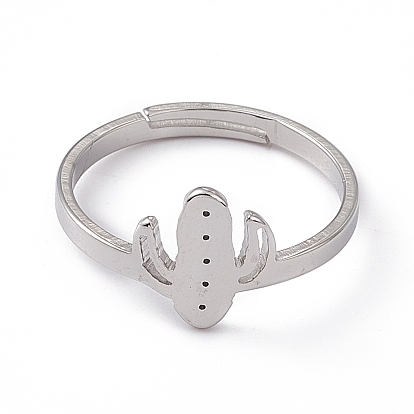 201 Stainless Steel Cactus Adjustable Ring for Women