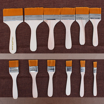 Conjunto de pincel de pintura, cabeza de cepillo de nailon con mango de madera, para pintura de acuarela artista pintura profesional