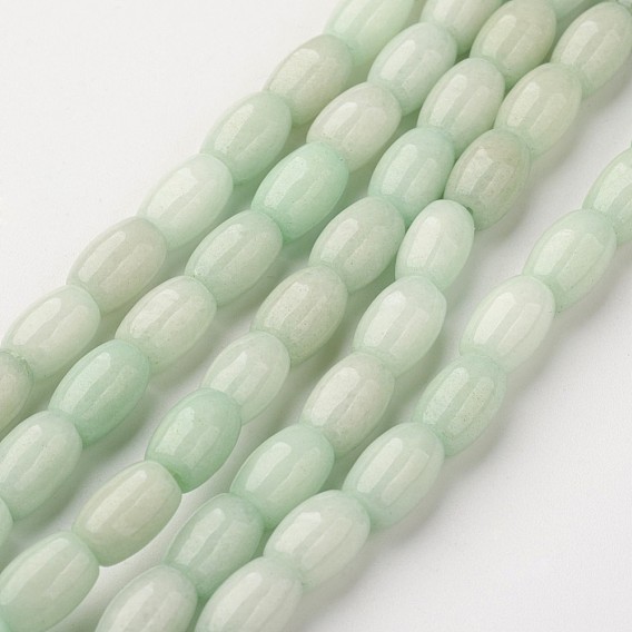 Natural Jade Bead Strands, Dyed, Oval