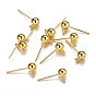 Brass Ball Post Ear Studs, with Loop