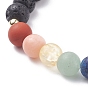 Эластичный браслет из натуральной лавы и смешанных камней, эфирное масло 7 ювелирные изделия с драгоценными камнями чакры для женщин