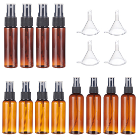 CHGCRAFT Plastic Spray Bottles, with Fine Mist Sprayer & Dust Cap, Round & Flat Shoulder, Plastic Funnel Hopper, Refillable Bottle