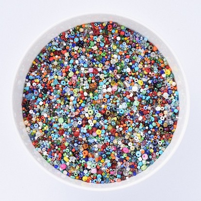 Perles de rocaille en verre, forme mixte et la taille mixte