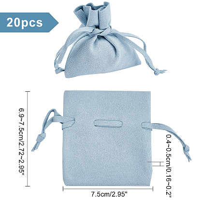 Nbeads Microfiber Cloth Packing Pouches, for Jewerly, Drawstring Bags