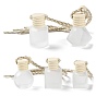 Glass Perfume Bottles Air Freshener Diffuser Bottle Hanging Ornament, with Wood Bead, for Car Rear View Mirror Decoration