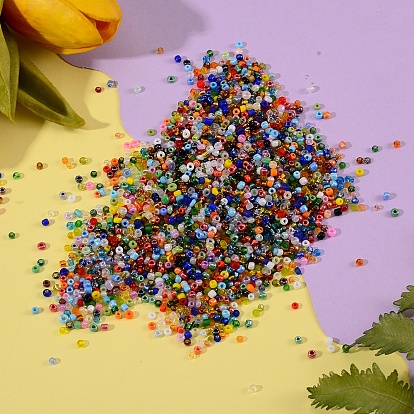 160G 8 Style Glass Seed Beads, Round Small Beads
