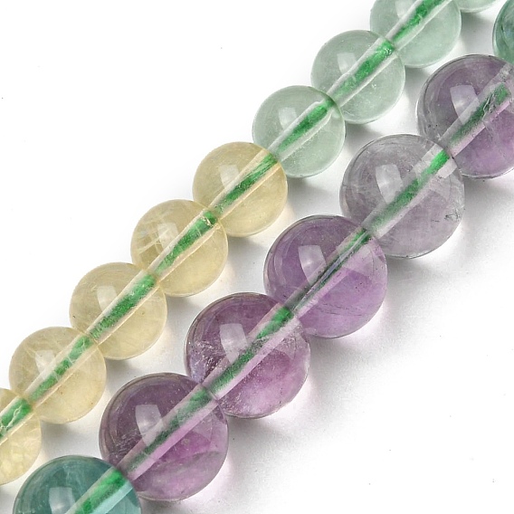 Perlas naturales fluorita hebras, rondo