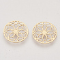 Brass Links Connectors, Etched Metal Embellishments, Long-Lasting Plated, Flower of Life