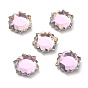 K5 Faceted Glass Rhinestone Cabochons, Flat Back, Back Plated, Hexagon